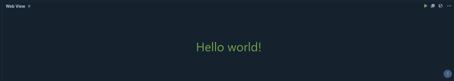 An image with the output showing &ldquo;Hello world&rdquo; in a paragraph element